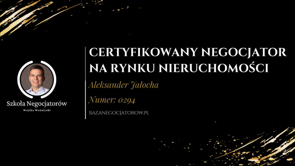 Certyfikat Aleksander Jałocha